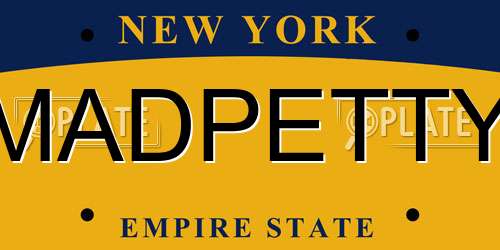 MADPETTY New York License Plate