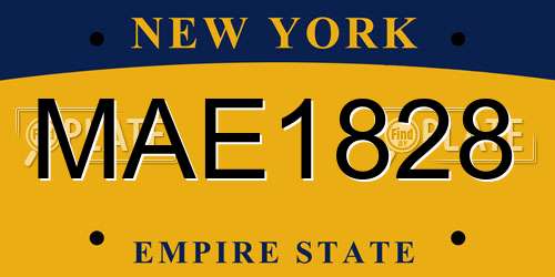 MAE1828 New York License Plate