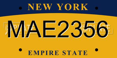 MAE2356 New York License Plate