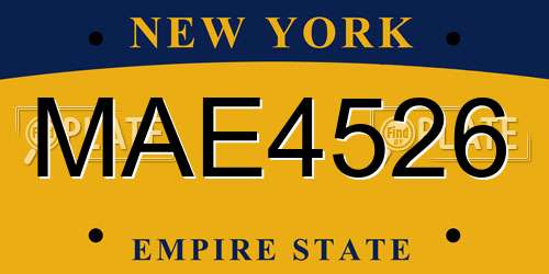 MAE4526 New York License Plate