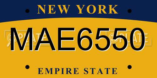 MAE6550 New York License Plate