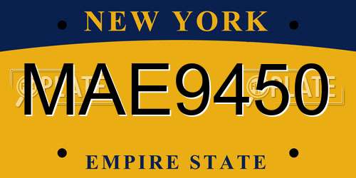 MAE9450 New York License Plate