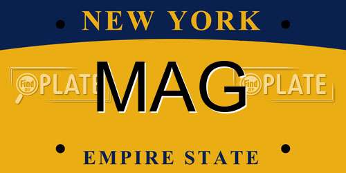 MAG New York License Plate