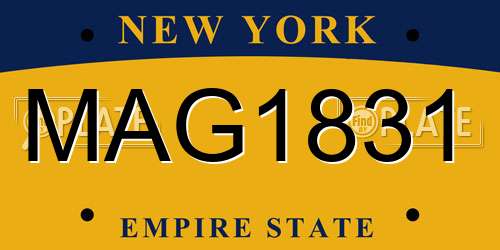 MAG1831 New York License Plate
