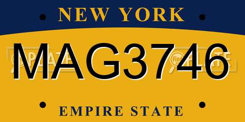 MAG3746 New York License Plate