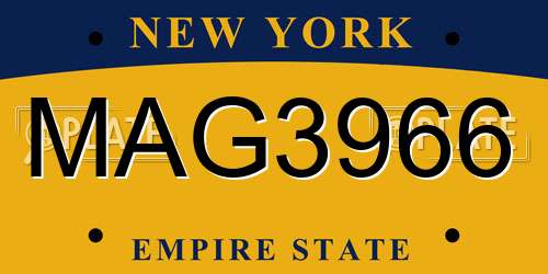 MAG3966 New York License Plate