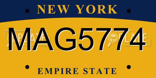 MAG5774 New York License Plate