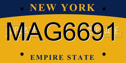 MAG6691 New York License Plate