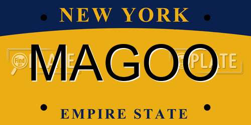 MAGOO New York License Plate