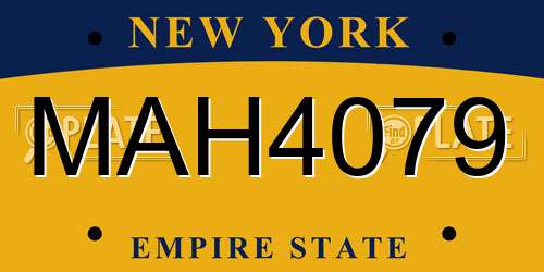 MAH4079 New York License Plate