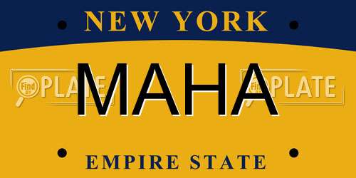 MAHA New York License Plate