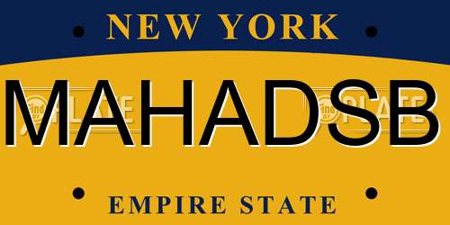 MAHADSB New York License Plate