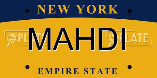 MAHDI New York License Plate