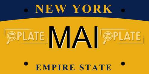 MAI New York License Plate