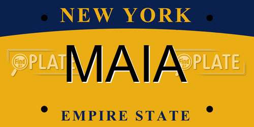 MAIA New York License Plate