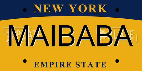 MAIBABA New York License Plate