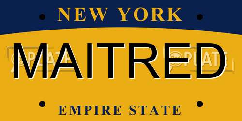 MAITRED New York License Plate