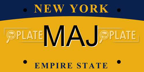 MAJ New York License Plate