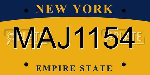 MAJ1154 New York License Plate
