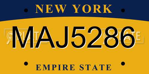 MAJ5286 New York License Plate