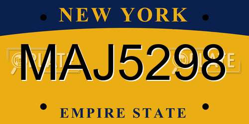 MAJ5298 New York License Plate