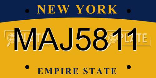 MAJ5811 New York License Plate