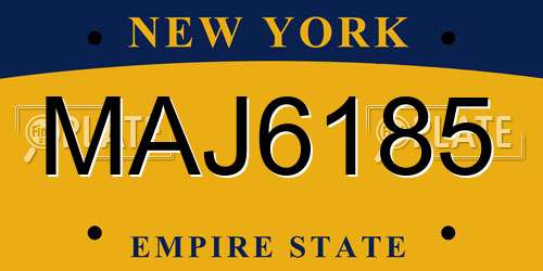 MAJ6185 New York License Plate