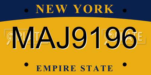 MAJ9196 New York License Plate