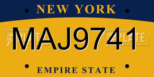 MAJ9741 New York License Plate