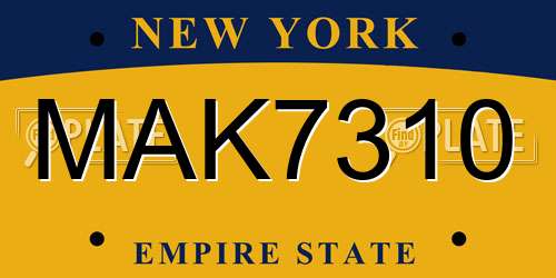 MAK7310 New York License Plate