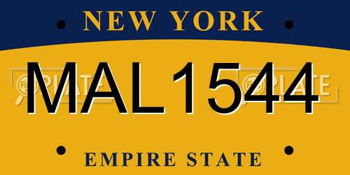 MAL1544 New York License Plate