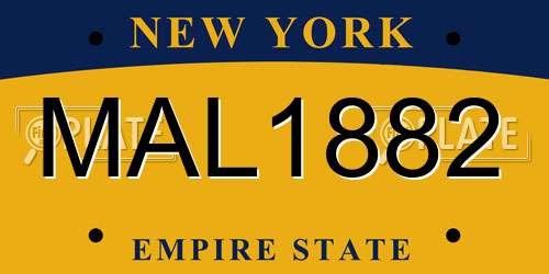 MAL1882 New York License Plate