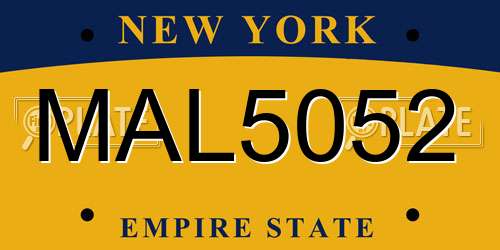 MAL5052 New York License Plate