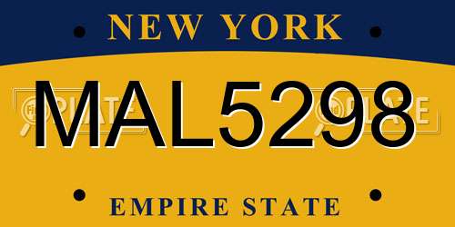 MAL5298 New York License Plate