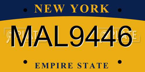 MAL9446 New York License Plate