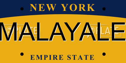 MALAYALE New York License Plate