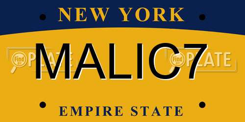 MALIC7 New York License Plate