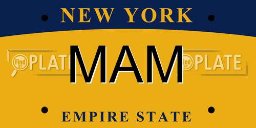 MAM New York License Plate