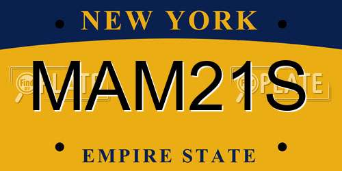 MAM21S New York License Plate