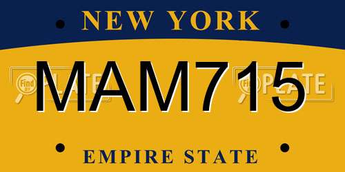 MAM715 New York License Plate