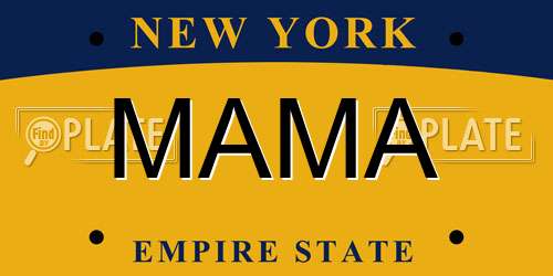 MAMA New York License Plate