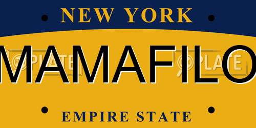 MAMAFILO New York License Plate