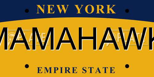 MAMAHAWK New York License Plate