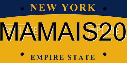 MAMAIS20 New York License Plate