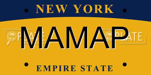 MAMAP New York License Plate