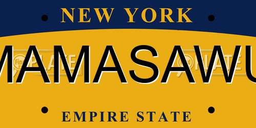 MAMASAWU New York License Plate