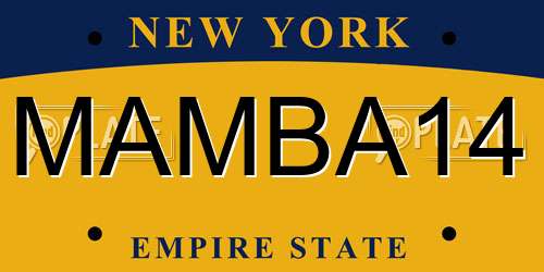 MAMBA14 New York License Plate