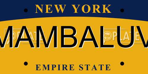 MAMBALUV New York License Plate