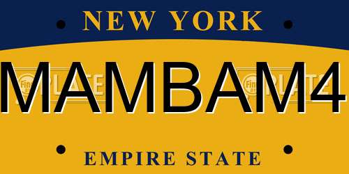 MAMBAM4 New York License Plate