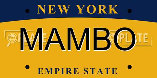 MAMBO New York License Plate